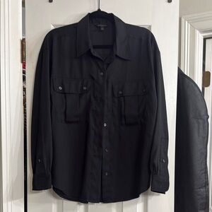 Banana Republic Black Button Down Shirt Top
